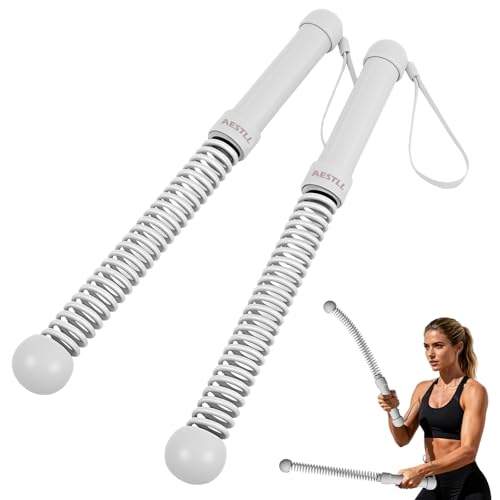 Ropeless Battle Ropes Weighted, 2 Pack Portable Cordless Battle Ropes for HIIT & Cardio Full-Body Workout Tool with Non-Slip Spiral Handles, Travel-Friendly Home Gym Equipment for Women & Men