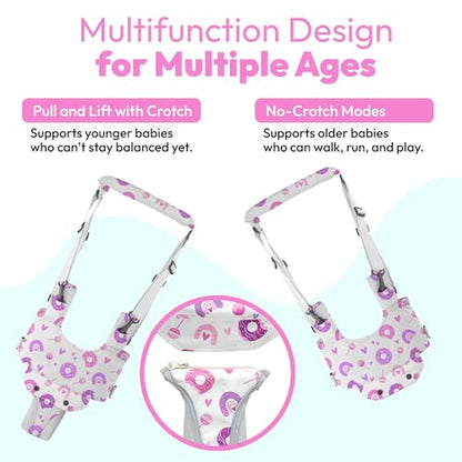 Watolt Baby Walking Harness - Handheld Kids Walker Helper - Toddler Infant Walker Harness Assistant Belt - Child Baby Walk Learning Help Support Assist Trainer Tool - for 7-24 Month Old (Donuts) - color: Donuts