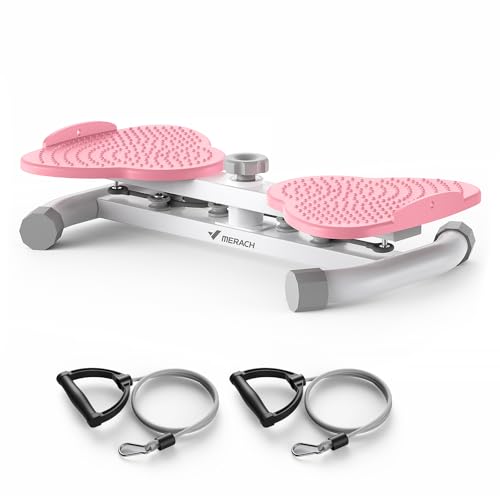 MERACH Waist Twister Machine Exercise, Ab Twist Board with 300 lbs Weight Capacity, Abs Workout for Slim Waist and Core Ab Exercise, Noiseless Home Gym Equipment for Women Men - color: Pink