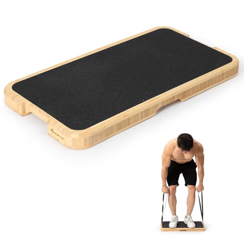 StrongTek Resistance Band Training Platform, Heavy-Duty Bamboo/Wood Board for Safe & Stable Resistance Workouts, Non-Slip, 1000 lbs Capacity for Arms, Shoulders, Core, Back & Legs - size: bamboo