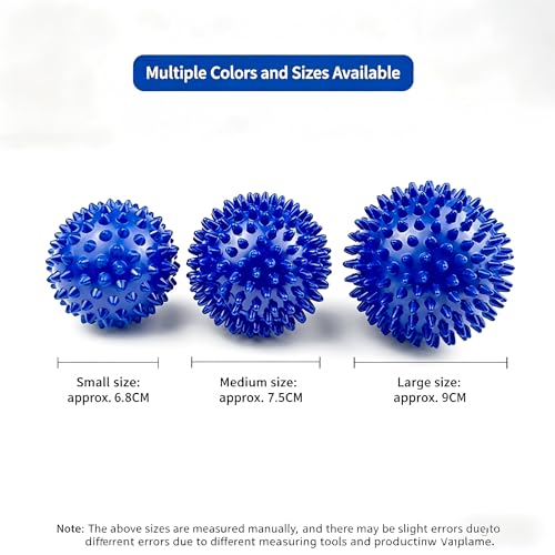 Pack of 2 Spiky Hard Massage Balls - PVC Trigger Point Balls for Muscle Relief, Myofascial Release, Foot Roller & Neck Massager (2, Purple 6.8cm) - color: Purple（6.8cm)