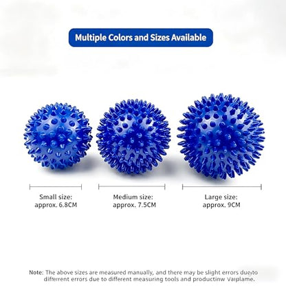 FACELESS Pack of 2 Spiky Hard Massage Balls PVC Trigger Point Balls for Muscle Relief, Foot Roller & Neck Massager (2, Blue (6.8cm)) - color: Blue(6.8cm)