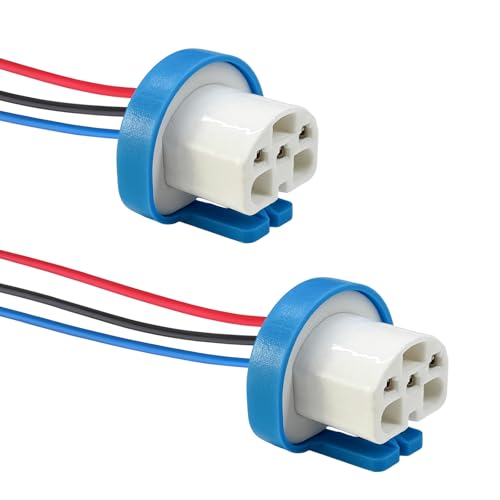 2 PCS Headlight Wiring Harness, 9004 9007 HB5 HB1 Ceramic Headlights Connector Plug, 3-Pin High Temperature Resistant Headlight Socket Replacement for Most Vehicles
