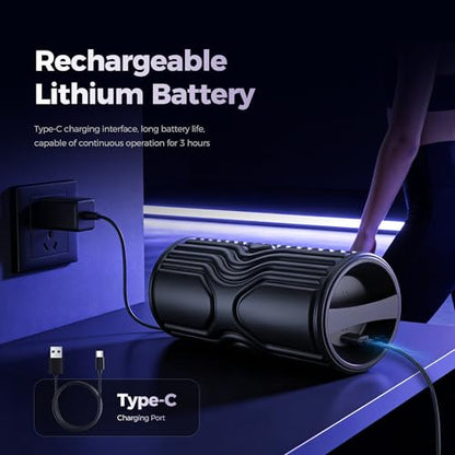Vibrating Foam Roller with Smart APP Control, 5-Speed Electric Deep Tissue Massage Roller for Back Pain Relief, Muscle Recovery, Physical Therapy, Yoga, Neck, Leg Pain - Rechargeable & Portable