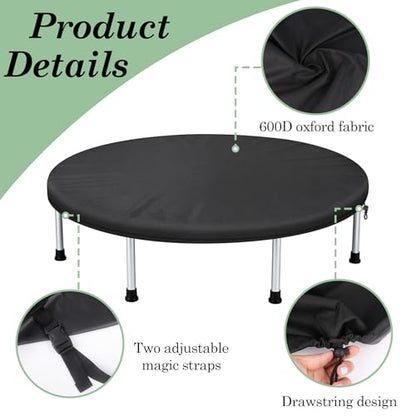Klmnop 40 Inch Mini Trampoline Cover, Waterproof Protective Fitness Trampolines Round Cover fit Indoor/Outdoor Rebounders for Adults and Toddlers(Not Spring Covers, Black)