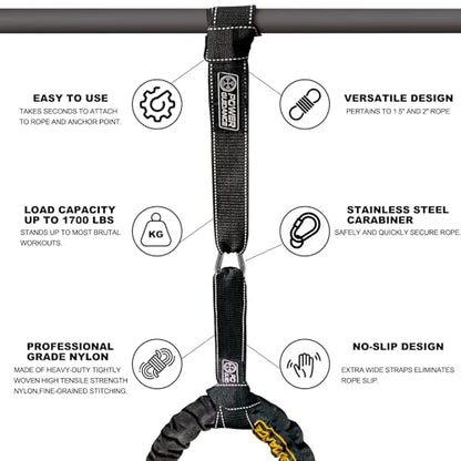 POWER GUIDANCE Battle Rope Anchor Strap Kit, Fit 1.5“/2" Battle Rope for Home Gym & Outdoor Workout