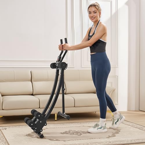 VEVOR AB Workout Machine, Ab Workout Equipment at Home Gym, Core & Abdominal Trainers for Women, 440 lbs Weight Capacity Strength Training Ab Cruncher, Foldable Adjustable Fitness Exerciser