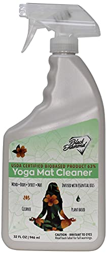 Black Diamond Stoneworks Yoga Mat Spray Cleaner: USDA Certified BIOBASED- Essential Oils, Safe for All Type of Materials, Exercise, Pilates, or Workout Mats. (1 quart) - color: 1 Quart