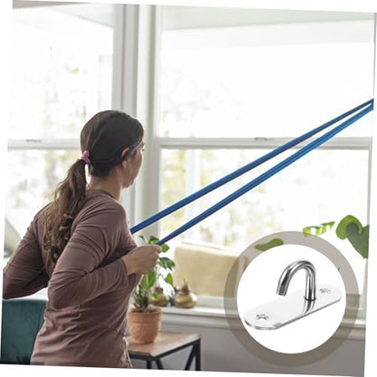 WOONEKY 4pcs Resistance Band Wall Anchors Stainless Steel Hook Set for Home Gym Workout Band Mounts Yoga Exercise Strap Wall-Mounted Anchor Points