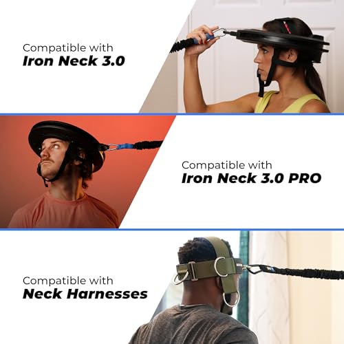 Resistance Band, Durable Exercise Band with Steel Carabiners for Neck Training, Strength Workouts, Stretching, and Rehab - style: 50lb