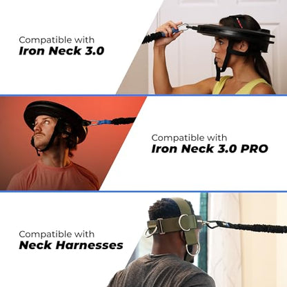 Resistance Band, Durable Exercise Band with Steel Carabiners for Neck Training, Strength Workouts, Stretching, and Rehab - style: 50lb