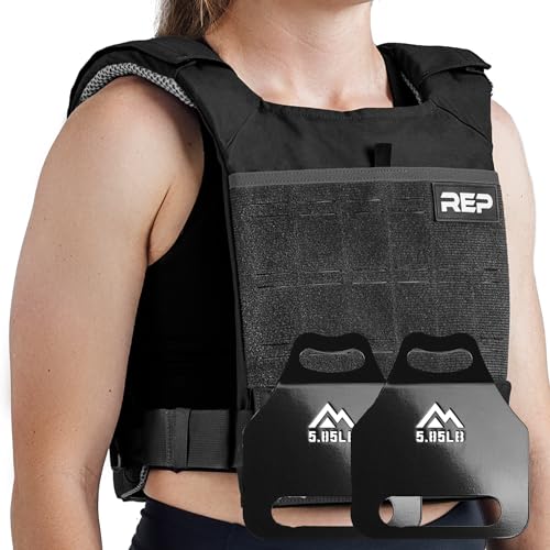 REP Fitness Strata Weight Vest, 2 Removable Plate Options for Unisex, Men & Women, Wearable, Weighted for Strength Training, Muscle Building, CrossFit, Running, Gym Exercise, Adjustable Sizing