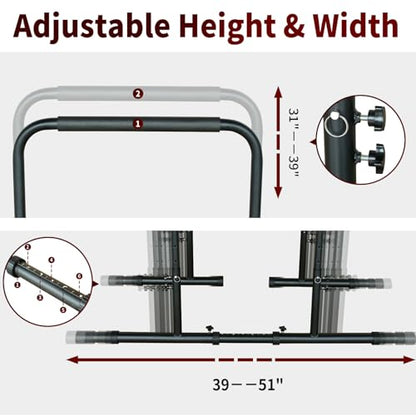 Dip Bar, Adjustable Dip Stands Station for Home, Functional Heavy Duty Parallette Bars for Upper Body Workout (550LBS Loading Capacity, 2025 New Version)