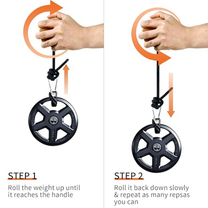 Wooden Wrist Roller and Forearm Strengthener,Grip Strength Trainer,Arm Blaster Exerciser,Strength Trainer For Fingers and Wrist. - color: Hexagon