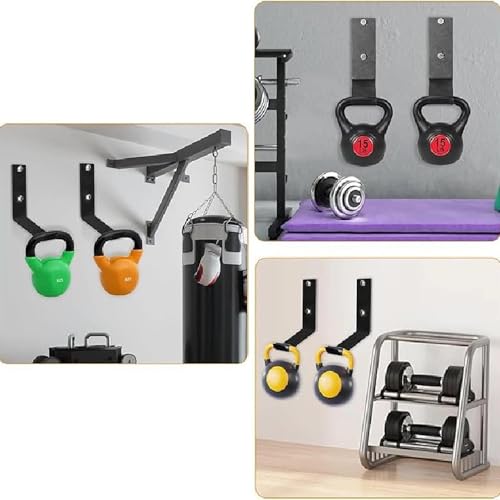 Kettlebell Wall Hook Heavy Duty Storage Rack Iron Hanger Organizer Space Saving Sturdy Compact Design Suitable for Fitness Center Garage