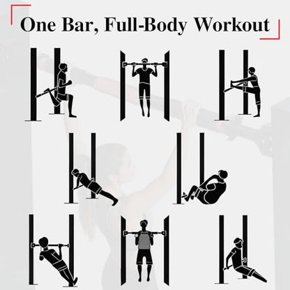 Pull Up Bar for Doorway, Adjustable Chin Up Bar with Smart Lock Mechanism, No Screws Strength Training Equipment for Home Gym Upper Body Workout, Fits Most Door Frames 28.5"- 37"