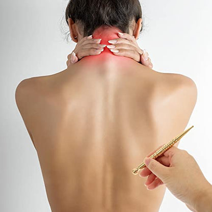Healeved Brass Acupoint Tool for Trigger Point Massage Acupressure Pen for Muscle Relief and Improved Circulation Portable Massage Hand Tool Acupressure Stick