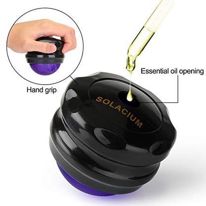 Solacium Manual Massage Roller Ball - Massager and Therapy Tool for Sore Muscles, Shoulders, Arms, Neck, Back, Feet, Body, Deep Tissue, Stiffness, Joint Pain, Stress Relief
