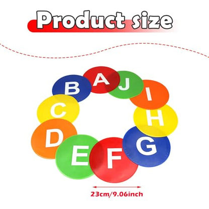 Agility Floor Dots 10 Pack 9.06 inch (23cm) PVC Non Slip Sport Training Markers for Soccer Dance