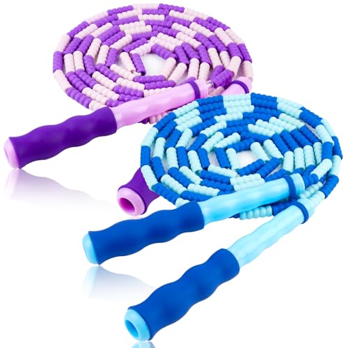 Jump Rope for Kids, Adjustable Jump Ropes for 4 5 6 7 8 10 12, Tangle Free - color: Blue and Purple