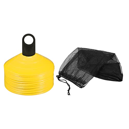 PATIKIL Soccer Disc Cones, Football Field Marker Cones with Holder/Carrying Bag for Agility Sport Training - color: Yellow