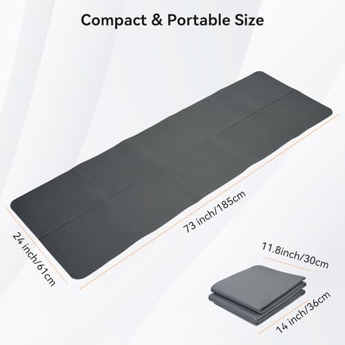 Walking Pad Mat for Carpet 73''×24'' Foldable Treadmill Pad Floor Protector Non-Slip Noise Shock Absorption Exercise Equipment Mats for Hardwood Floor/Spinning Bike/Elliptical Machine