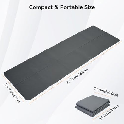 Walking Pad Mat for Carpet 73''×24'' Foldable Treadmill Pad Floor Protector Non-Slip Noise Shock Absorption Exercise Equipment Mats for Hardwood Floor/Spinning Bike/Elliptical Machine