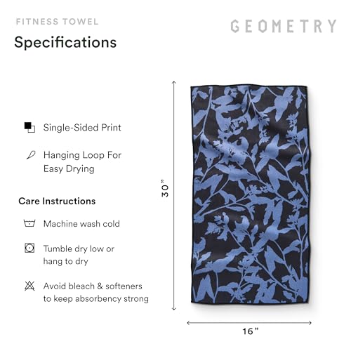 GEOMETRY Gym Towels for Working Out - Compact & Quick Dry, Super Absorbent Double-Sided Microfiber Sweat Towel - Premium Microfiber for Gym - Lavender Nights, 16" x 30", 1 Piece