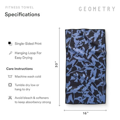 GEOMETRY Gym Towels for Working Out - Compact & Quick Dry, Super Absorbent Double-Sided Microfiber Sweat Towel - Premium Microfiber for Gym - Lavender Nights, 16" x 30", 1 Piece