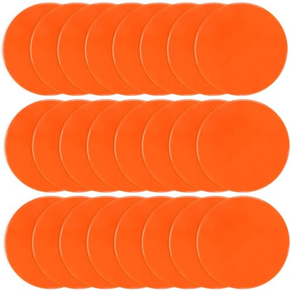 Poly Spots 4 Inch & 9 Inch Non-Slip Flat Cones Spot Markers for Gym Floor - style: Orange 24 Pcs 9inch