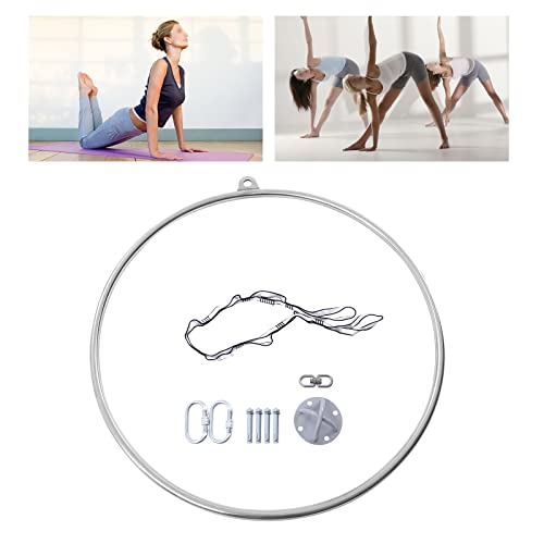 Aerial Hoop Kit 35inch/ 90cm Professional Single-Point Aerial Yoga Hoop Equipment Complete Stainless Steel Circus Aerial Ring Set for Fitness Dancing Training Performance - size: 33inch/ 85cm