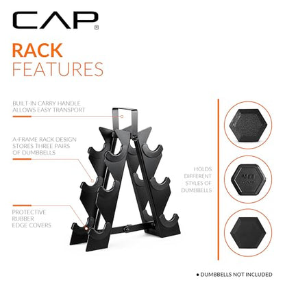 CAP Barbell Neoprene Dumbbell Weights Pairs & Sets | Black - style: 60 lb Set