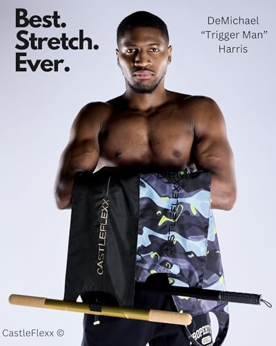 CastleFlexx Mobility and Full Body Strengthening Device | Non-Elastic Stretch Strap with Natural Premium Cork Handles for Stretching, Exercise, Physical Therapy, and Yoga