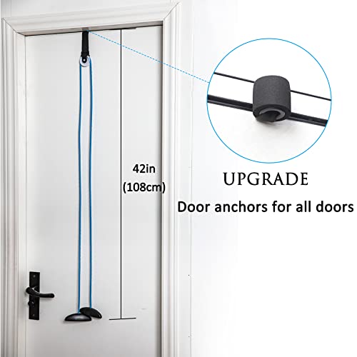 Shoulder Pulley Over The Door Physical Therapy System, Exercise Pulley, Alleviate Shoulder Pain and Facilitate Recovery from Surgery - color: Large Foam Door Anchor-Blue