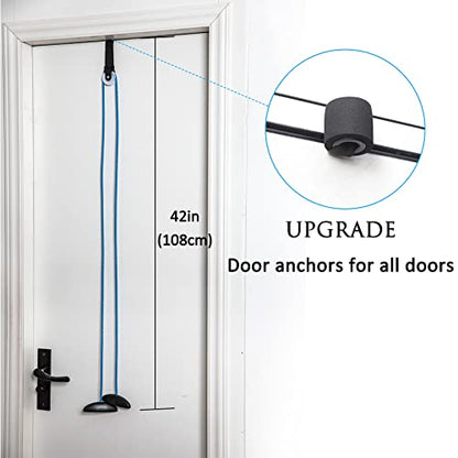 Shoulder Pulley Over The Door Physical Therapy System, Exercise Pulley, Alleviate Shoulder Pain and Facilitate Recovery from Surgery - color: Large Foam Door Anchor-Blue