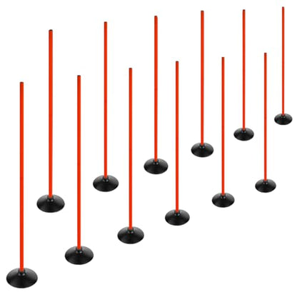 TNZMART 4.9FT Training Agility Poles Detachable Soccer Training Sticks Multi-Purpose Slalom Boundary Poles with Rubber Bases