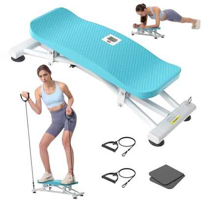 Balance Board, Ski Balancing Machine with 300 LBS Weight Capacity, Slide Stepper Stimulated Ski with Resistance Bands, Portable Balance Trainer for Full Body Workout