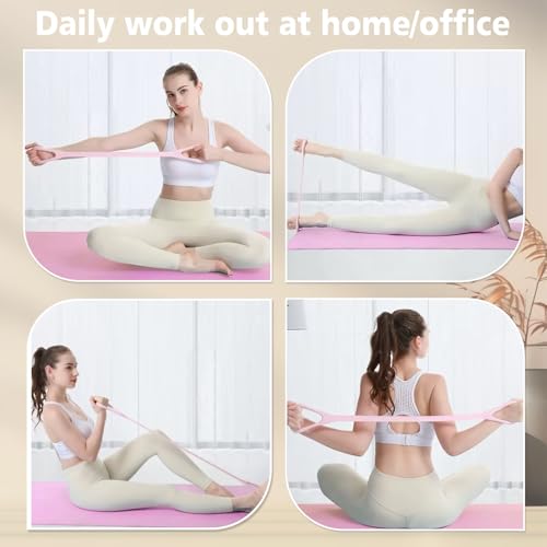 Figure 8 Fitness Resistance Bands, Elastic Bands with Handles for Working Out,Arm|Back|Shoulder Training Elastic Ropes,Exercise Equipment for Physical Therapy Stretching Yoga Pilates - color: Pink