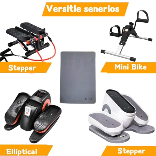 Under Desk Elliptical Equipment Mat, Electric Leg Foot Exerciser Machine Mat while Sitting for Seniors, Anti-slip and Lightweight Ellipse Rubber Matt to Protect Concrete, Hardwood Floors,Carpet, Large - size: Large