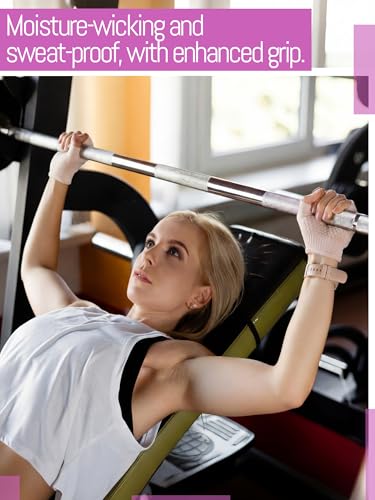 Fourluoo 4 Pcs Women Workout Gloves - color: Pink, Purple, Beige, Black