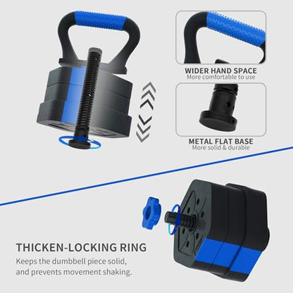Dumbbell Sets Adjustable Weights, Free Weights with Connector, Non-Rolling Adjustable Dumbbell Set, Barbell for Home Gym, Hexagon, Cement Mixture