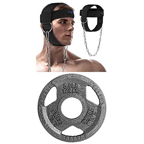 Yes4All Adjustable Neck Harness for Weight Training/Neck Exerciser with Wide Padded Strap Support Neck Strengthener & Resistance Training, Weight Lifting Head Harness Black
