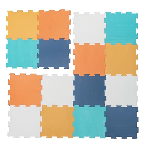 Enovoe Baby Play Mat for Floor - Non-Toxic, Interlocking EVA Foam Mats -16 Pcs - Cushioned Foam Puzzle Floor Mat for Kids & Infants - Ideal for Playrooms, Nurseries, and Home Gyms (12" x 12")