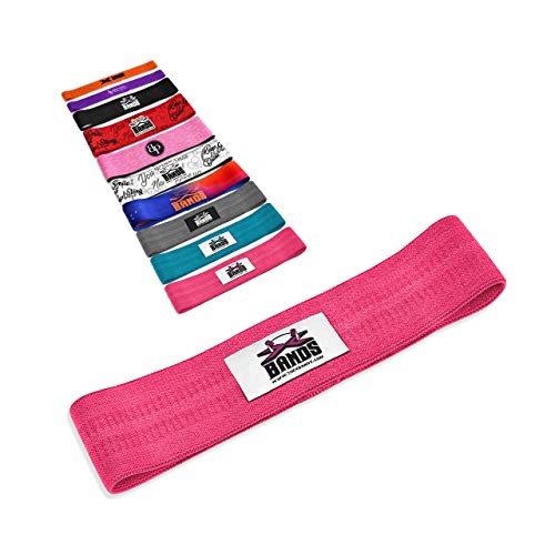 Exercise Resistance Bands - Non-Slip Extra Thick Fabric Hip Loop Booty Bands - 20, 30, 40, 50 lb - Fitness Workout for Legs, Butt Training, Stretching, Yoga - color: 50lb - Pink, size: Large-X-Large