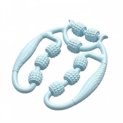 Qianly Circular Leg 9 Separate Rollers Leg Roller 360 Degree Massage Personal Care Tool for Athletes, Runners, Sky Blue - color: Sky Blue