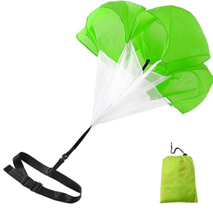 Qtopun 56 Inches Running Speed Training Parachute, Speed Chute Resistance Powerchute Umbrella with Adjustable Strap for Running, Football, Soccer Speed Training - color: Green