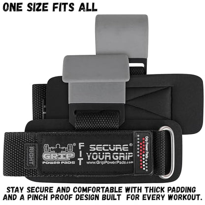 Weight Lifting Rod Hooks Heavy Duty Wrist Wraps Power Weight Lifting Training Gym Grips Straps Set of 2 - color: Gray, size: WOMEN-Wrist Size Small/Medium