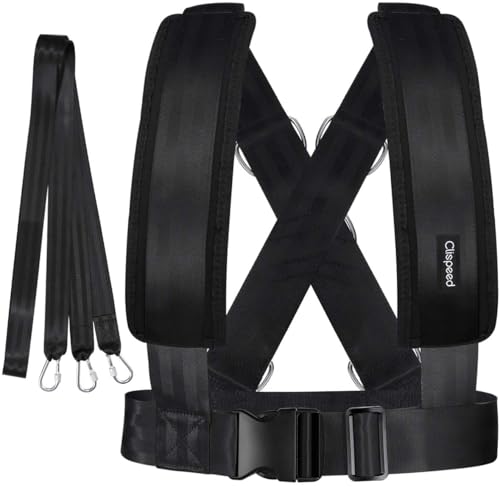 CLISPEED Fitness Sled Harness Workout Harness Exercise with Pull Strap for Resistance Training