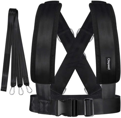CLISPEED Fitness Sled Harness Workout Harness Exercise with Pull Strap for Resistance Training