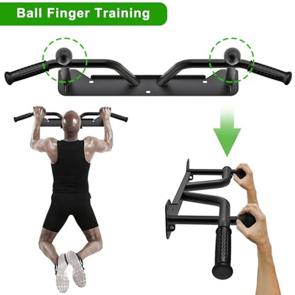 SELEWARE Heavy Duty Welded Pull Up Bar Wall/Joist/Ceiling Mount Chin Up Bar - color: D2: Black Wall Mount Pull Up Bar